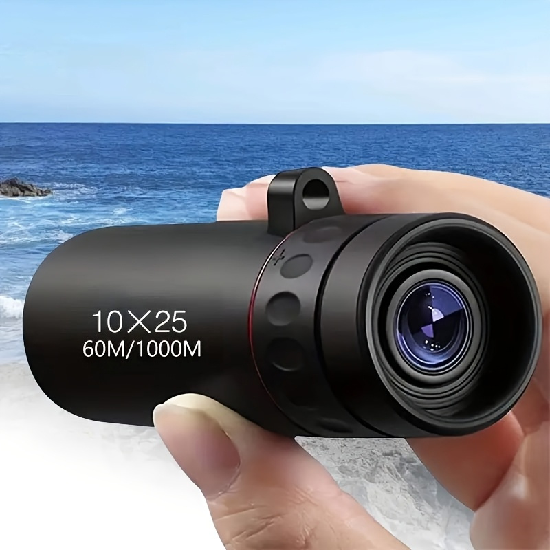 10X25 High-power Monocular Telescope - Durable Rubber Lightweight Design, Fixed Focal Length, Ergonomic Grip - Suitable for Hiking, Camping, Bird Watching, Hunting, Fishing, Camping Essential, Portable Optical Instrument, Easy to Store In A Box