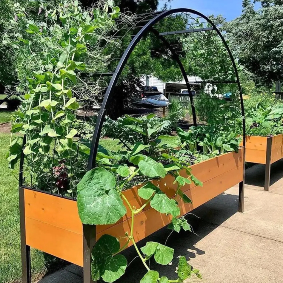 🌷Spring Clearance Sale ⚡ Limited Stock-Only $ 24.98 EACH🔥8' X 2' x 4' Self-Watering Eco-Stained Elevated Planter Box+ Arch Trellis