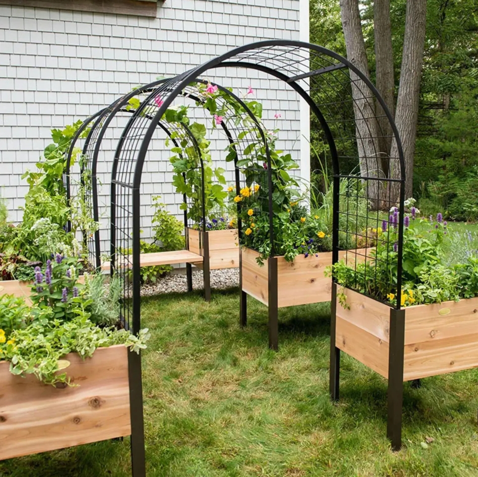 🌷Spring Clearance Sale ⚡ Limited Stock-Only $ 24.98 EACH🔥8' X 2' x 4' Self-Watering Eco-Stained Elevated Planter Box+ Arch Trellis