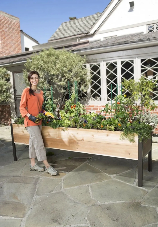 🌷Spring Clearance Sale ⚡ Limited Stock-Only $ 24.98 EACH🔥8' X 2' x 4' Self-Watering Eco-Stained Elevated Planter Box+ Arch Trellis