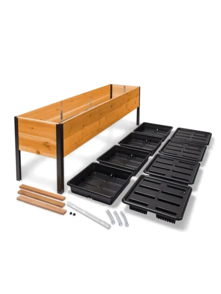 🌷Spring Clearance Sale ⚡ Limited Stock-Only $ 24.98 EACH🔥8' X 2' x 4' Self-Watering Eco-Stained Elevated Planter Box+ Arch Trellis