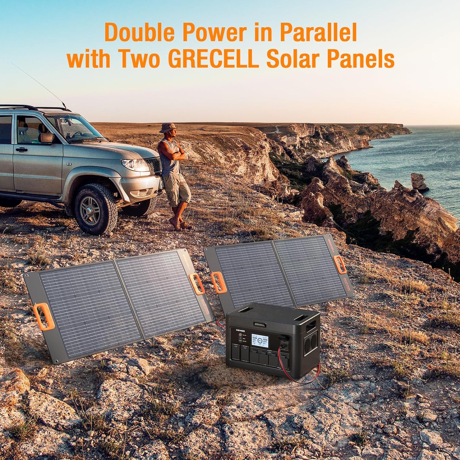 LiFePO4 Solar Generator UPS Home Battery Backup Power w/4 2400W AC Outlets (4800W Peak)