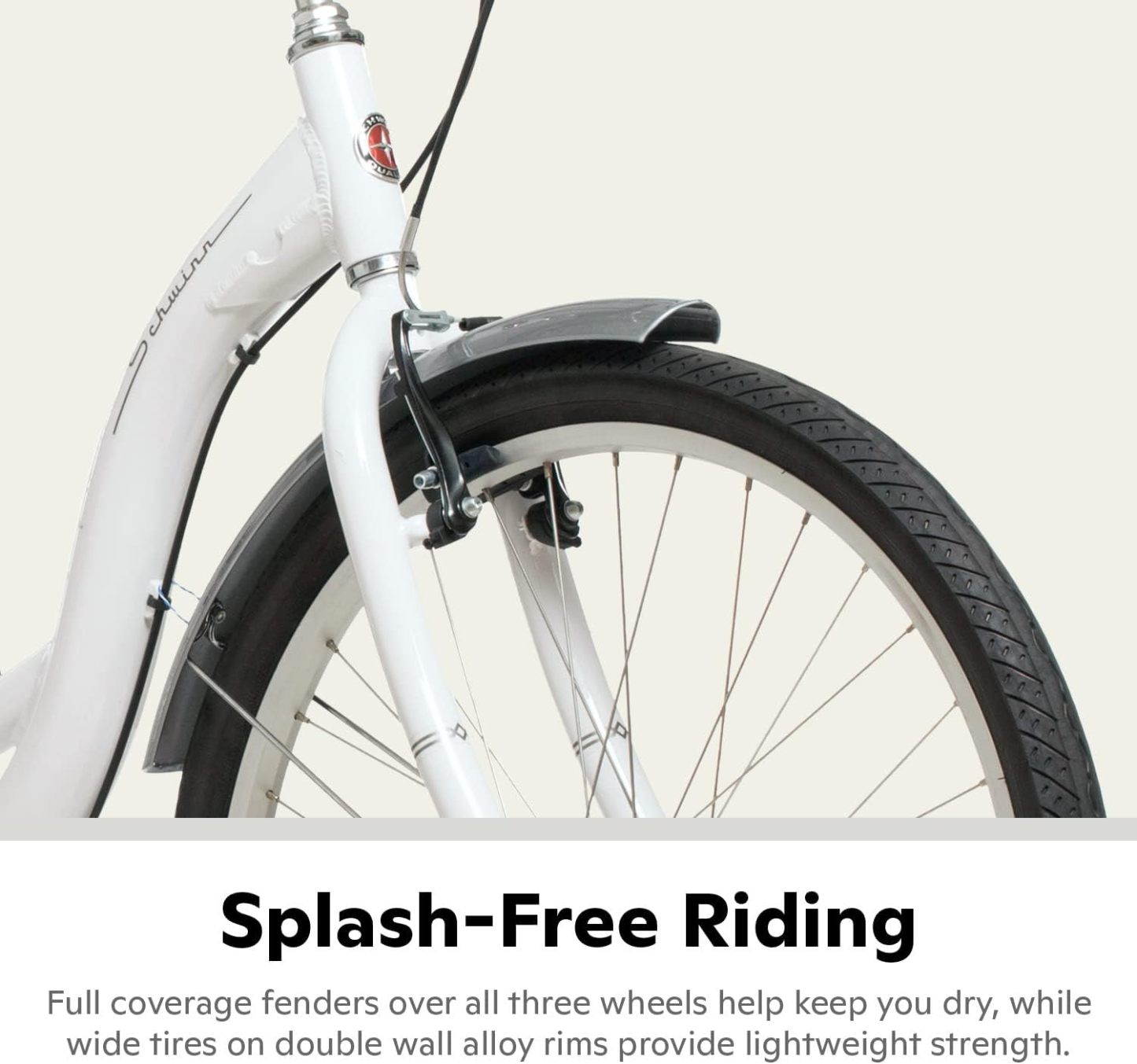 Schwinn Meridian Adult Tricycle Bike, Three Wheel Beach Cruiser, 24 & 26-Inch Wheels, Low Step-Through Aluminum Frame, Adjustable Handlebars, Large Cruiser Seat, Rear Folding Basket