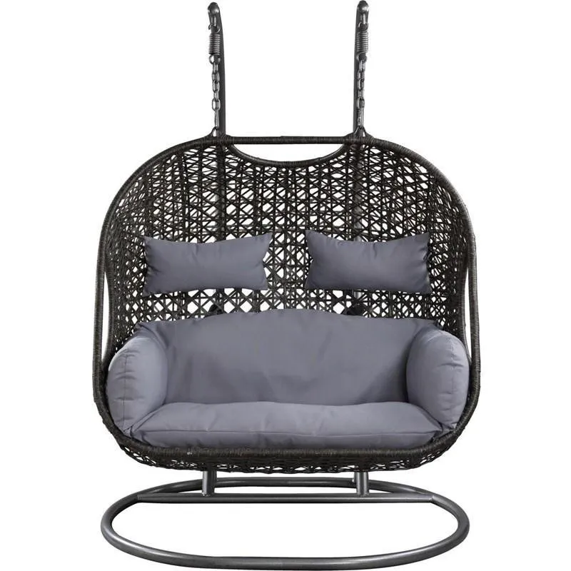 💖Clearance Sale⚡2 Person Wicker Patio Hanging Relaxation Swing Hammock Chair - With Stand and UV Protection Pad