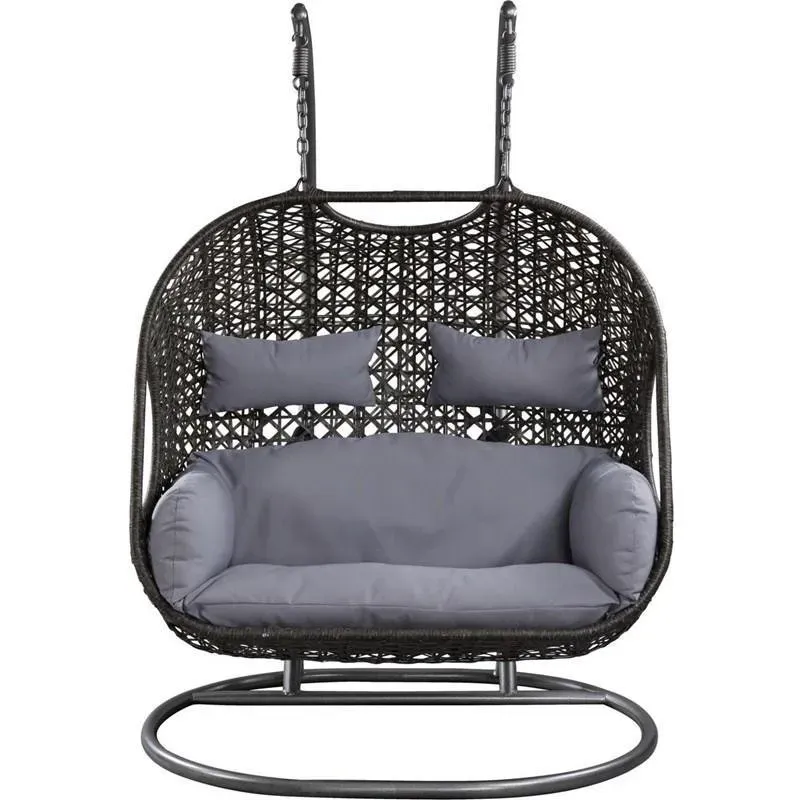 💖Clearance Sale⚡2 Person Wicker Patio Hanging Relaxation Swing Hammock Chair - With Stand and UV Protection Pad