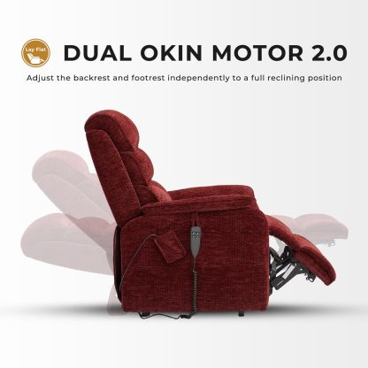 Irene House 9188 Medium Dual Motor Lay Flat Recliner Lift Chair Recliners Infinite Position with Heat Massage for Elderly Up to 300 LBS Electric Power Lift Recliner Chair Sofa
