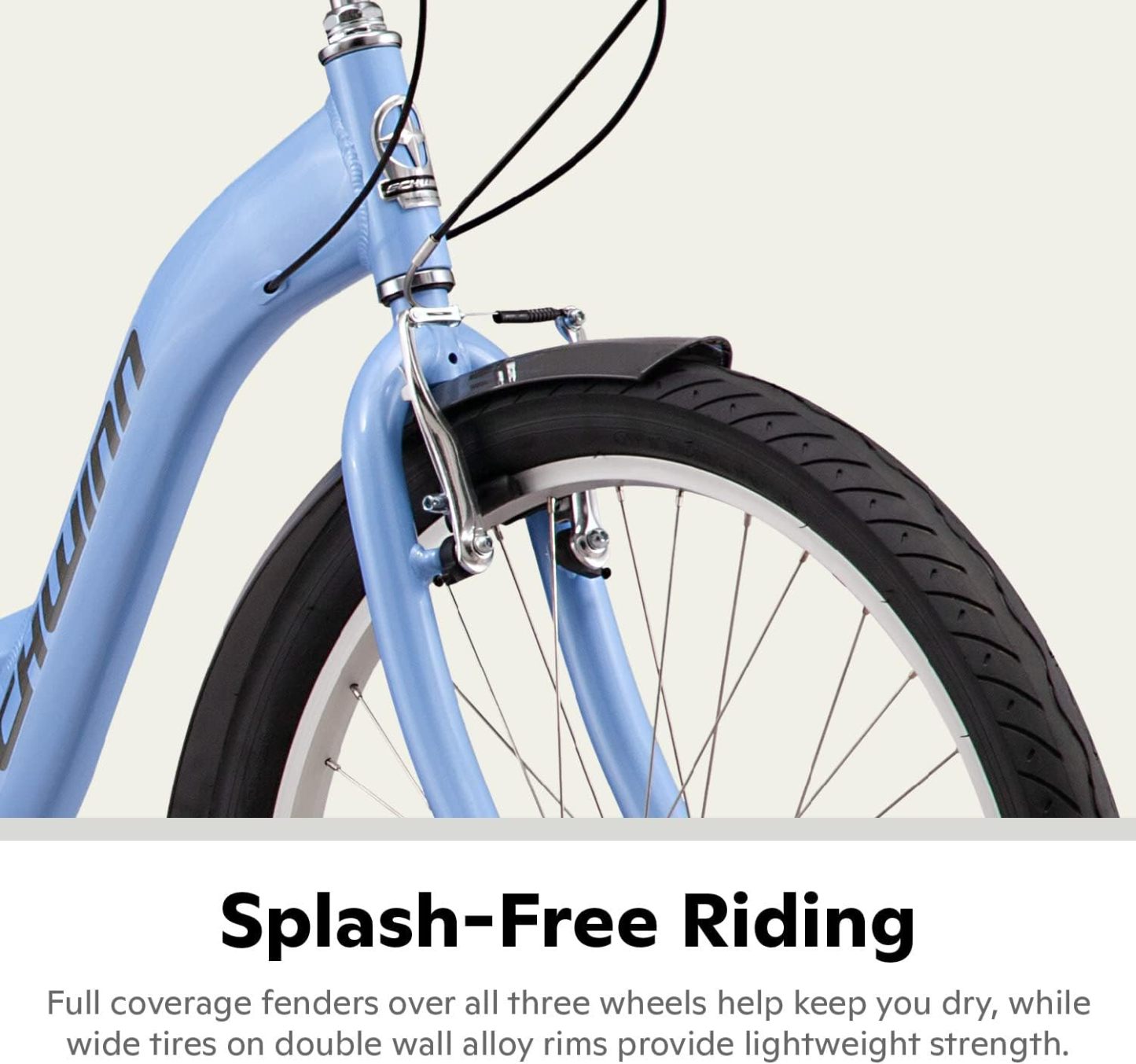 Schwinn Meridian Adult Tricycle Bike, Three Wheel Beach Cruiser, 24 & 26-Inch Wheels, Low Step-Through Aluminum Frame, Adjustable Handlebars, Large Cruiser Seat, Rear Folding Basket
