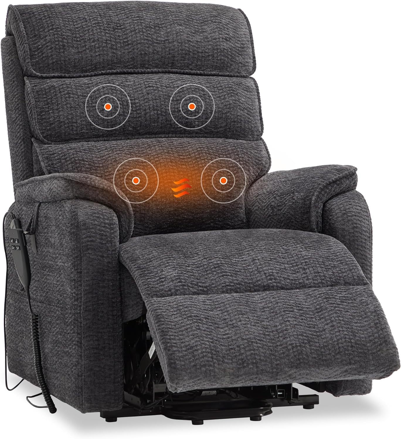 Irene House 9188 Medium Dual Motor Lay Flat Recliner Lift Chair Recliners Infinite Position with Heat Massage for Elderly Up to 300 LBS Electric Power Lift Recliner Chair Sofa