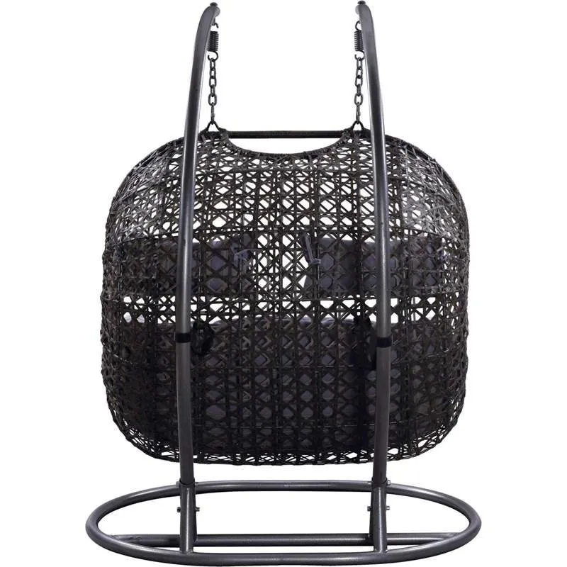 💖Clearance Sale⚡2 Person Wicker Patio Hanging Relaxation Swing Hammock Chair - With Stand and UV Protection Pad