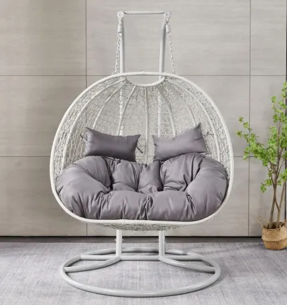 💖Clearance Sale⚡2 Person Wicker Patio Hanging Relaxation Swing Hammock Chair - With Stand and UV Protection Pad