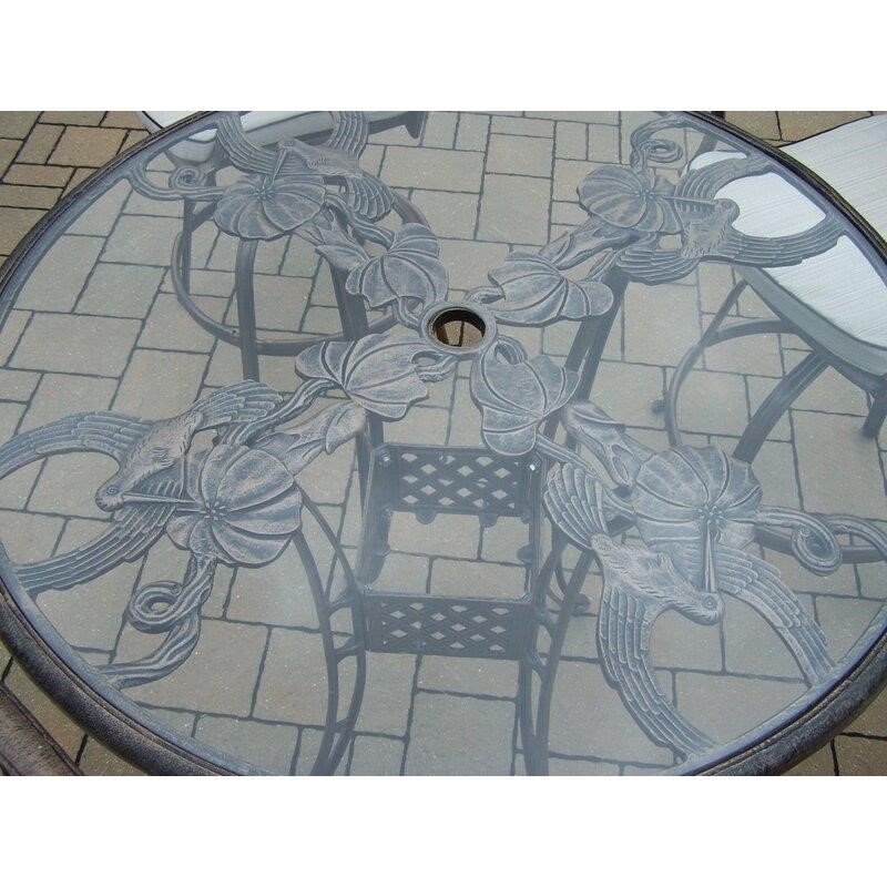 4 - Person Aluminum Bar Height Dining Set with Cushions and Umbrella