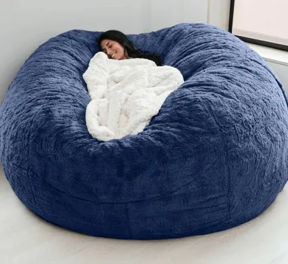 GIANT 7FT FUR BEAN BAG ( BEANS ARE INCLUDED)