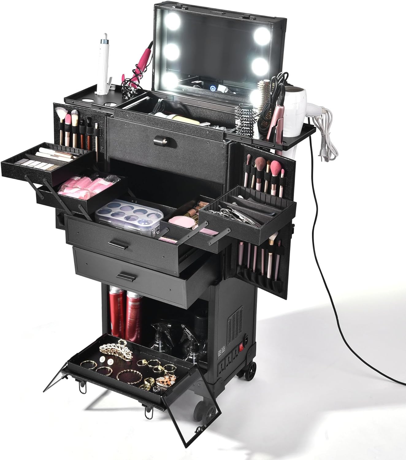 Only $29.88 Last 24 Hours!Rolling Manicure Table Makeup Station!