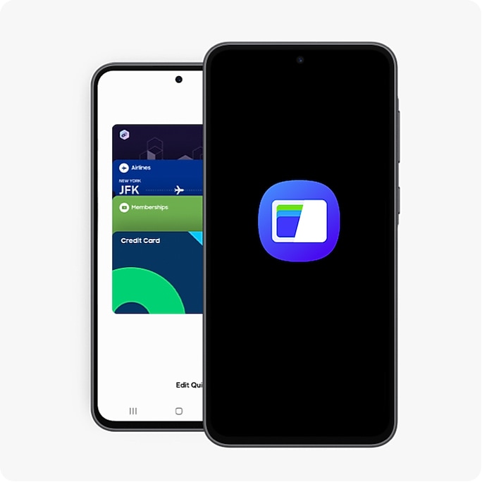 Galaxy A36 5G slides into view with the screen facing the right. Text 6x OS Upgrades and Security upgrades can be seen onscreen. A colorful, microchip-like design appears underneath the device.