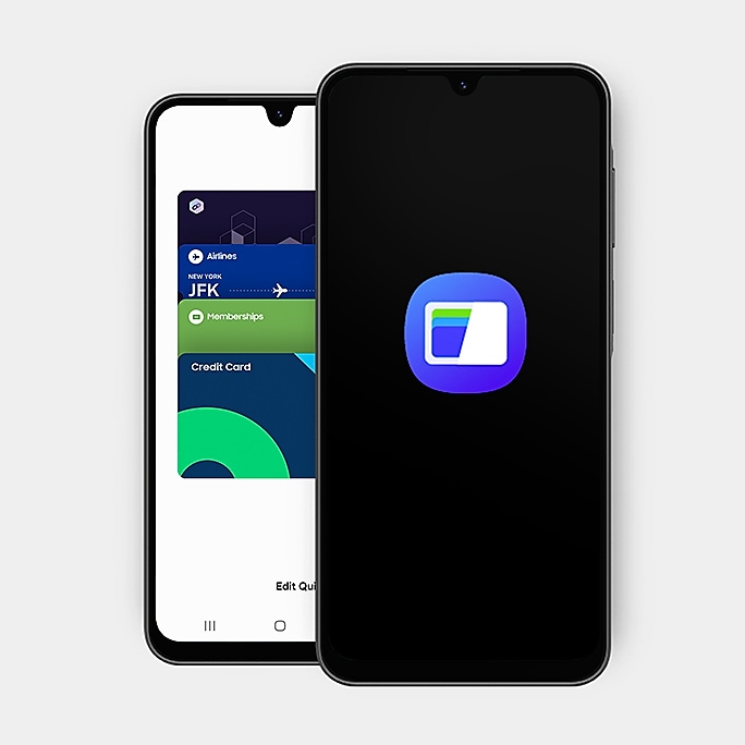 A Galaxy A26 Device showing Samsung Wallet application and payment cards.