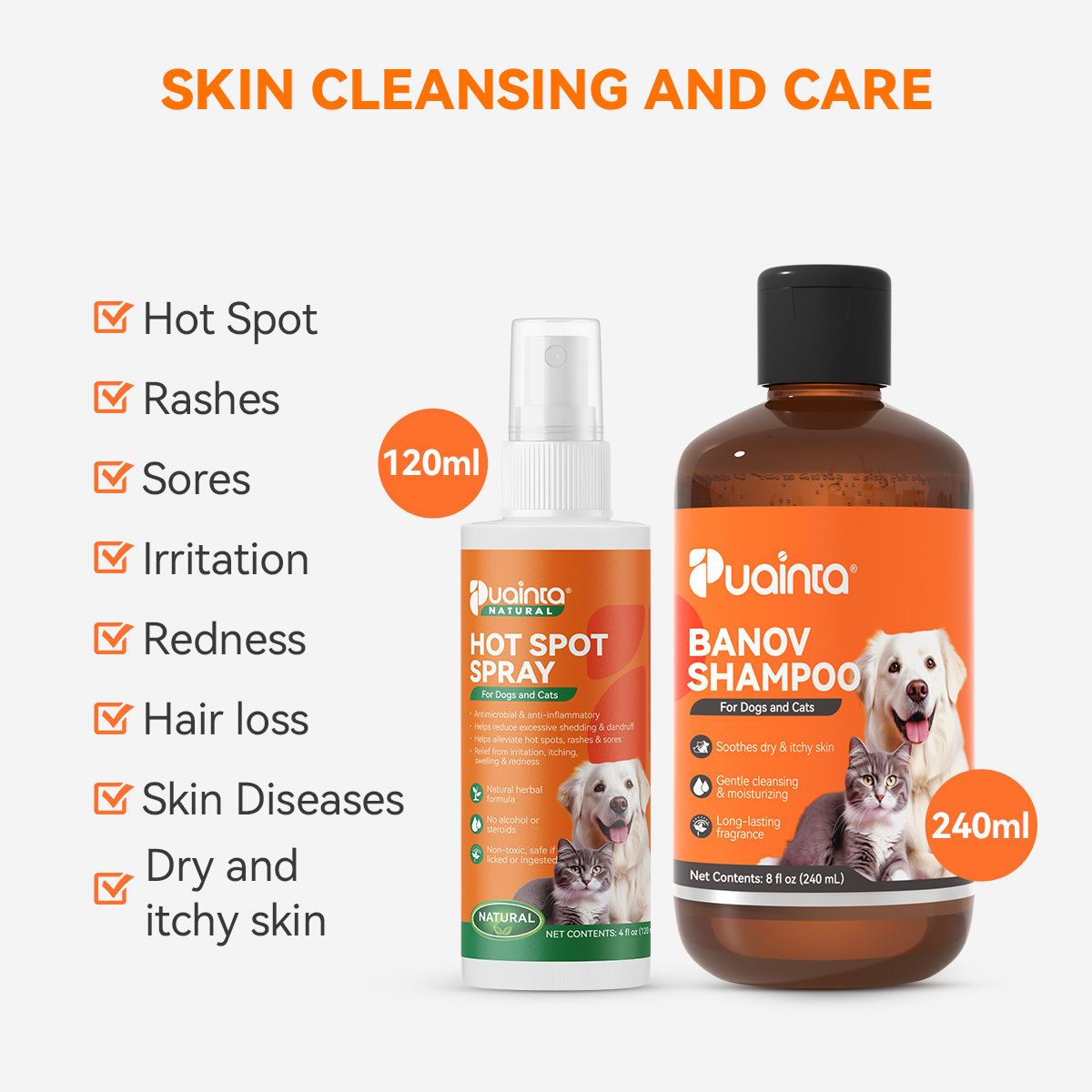 Puainta® Natural Hot Spot Spray for Dogs and Cats
