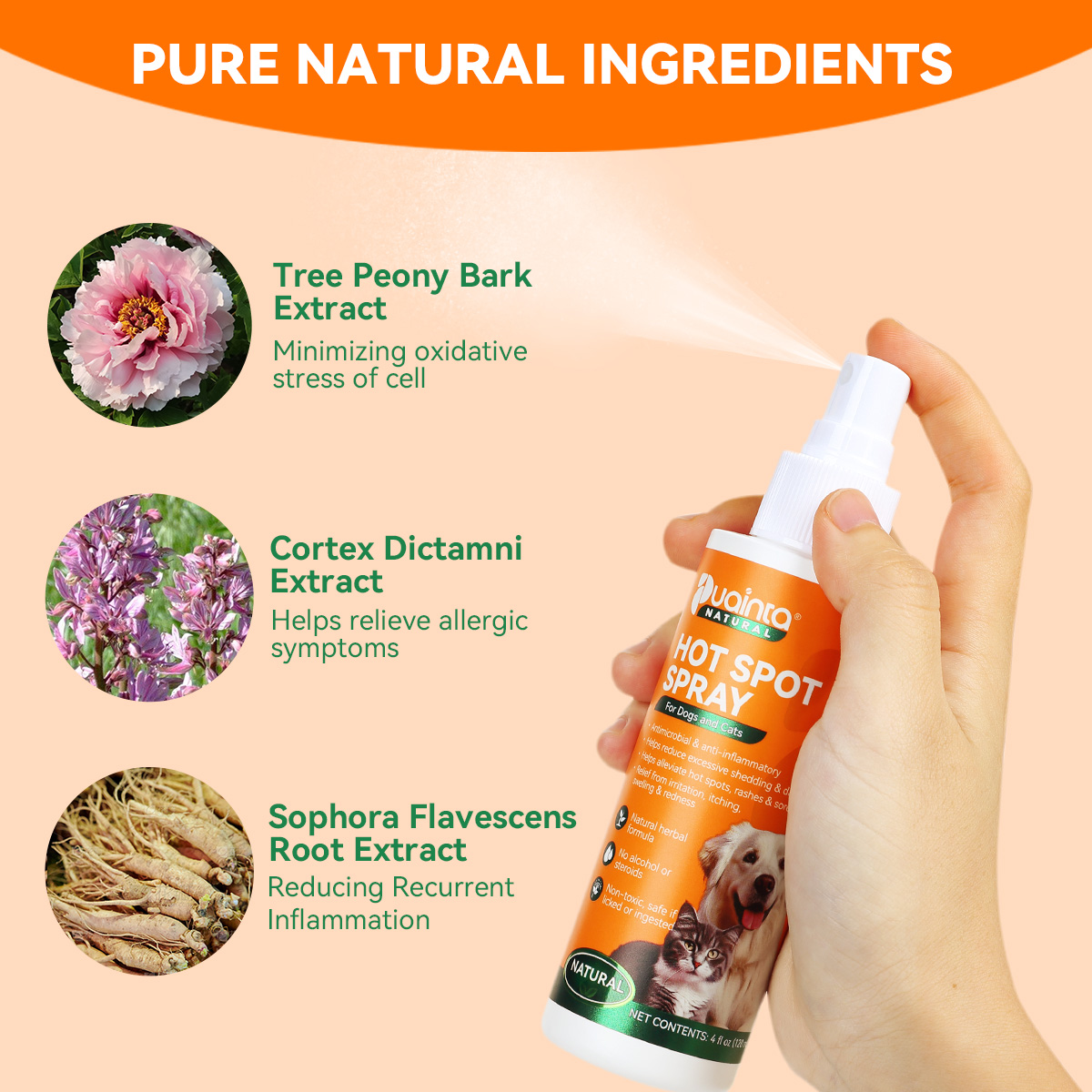 Puainta® Natural Hot Spot Spray for Dogs and Cats