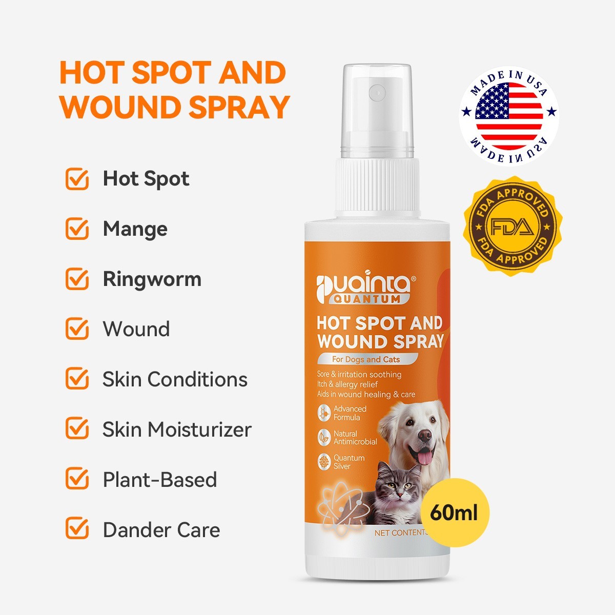 Puainta® Quantum Silver Skin Spray for Dogs/ Cats