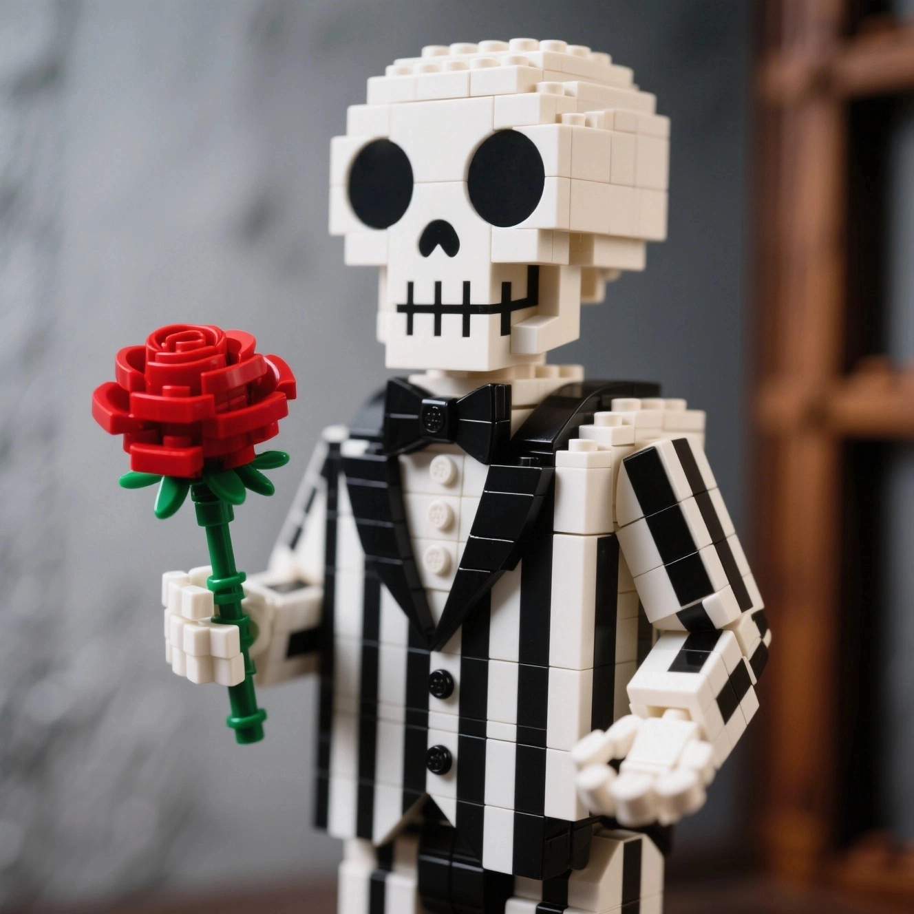 Gothic Skeleton & Rose Brick Set💀🌹
