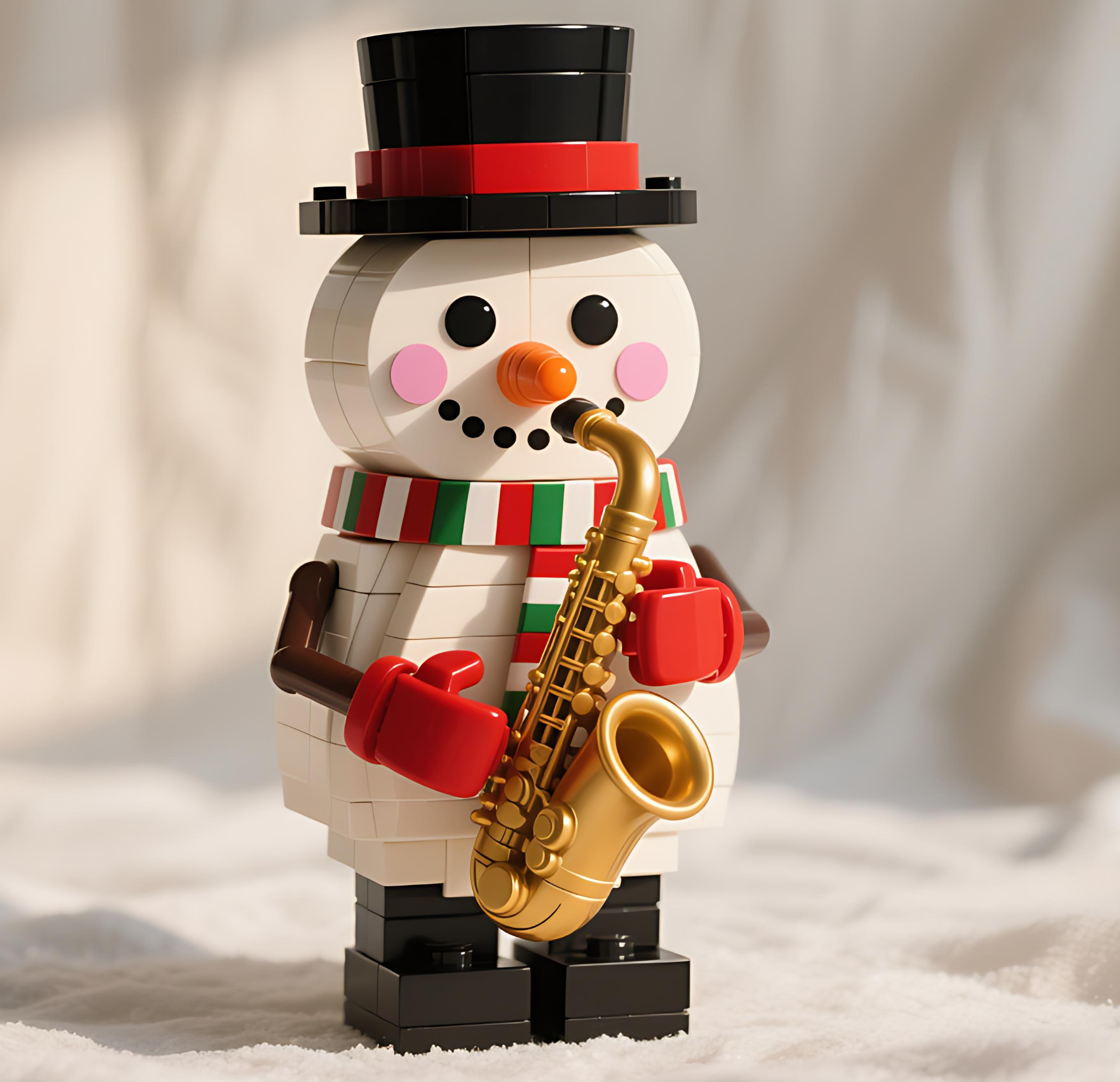 2025 Limited Edition--Snowman Jazz Saxophone Building Blocks⛄