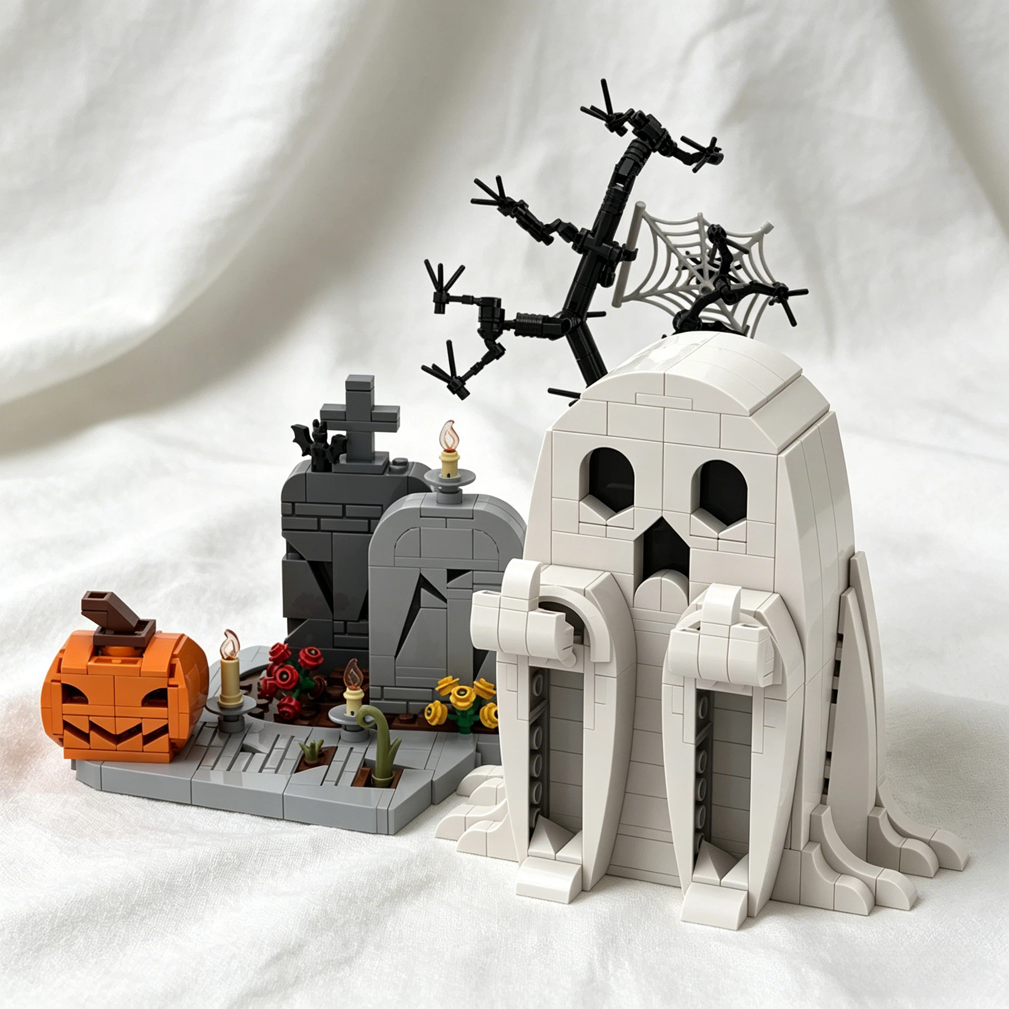 Middle Finger Ghost Halloween Block Set – Spooky Graveyard Display (Limited Edition)