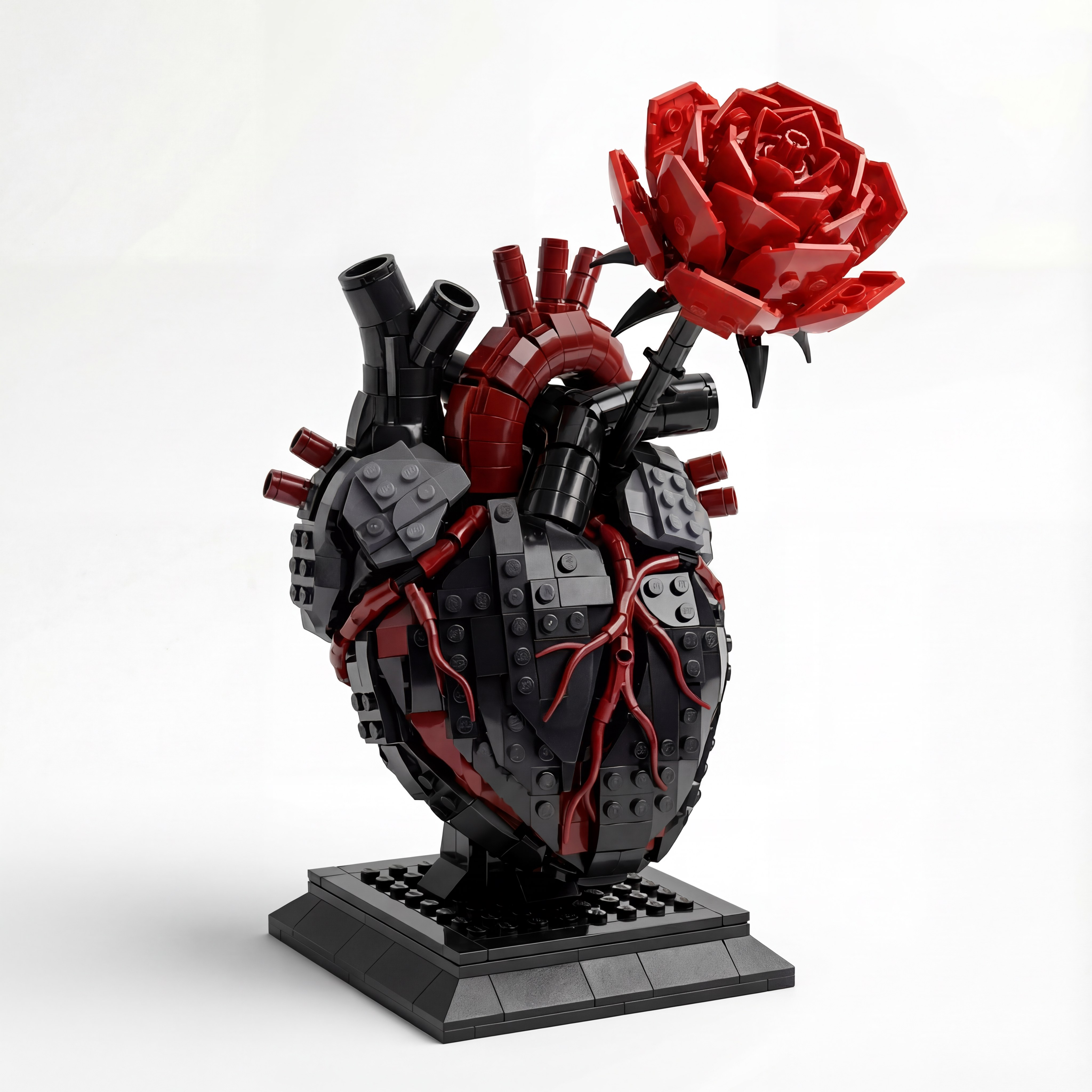 🌹My Heart Is Still Yours –🫀Gothic Flaming Heart Rose Gift Brick Set