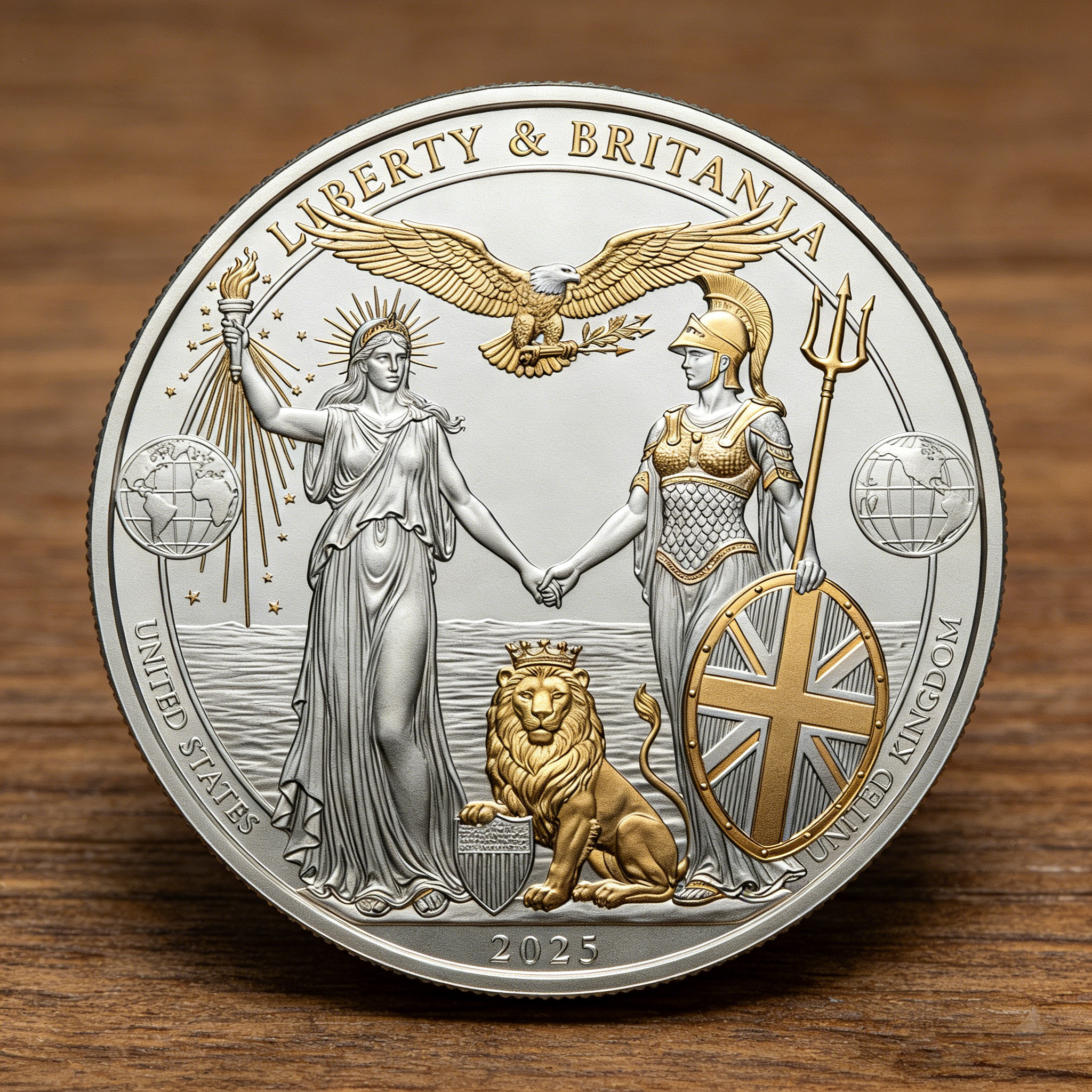 Liberty & Britannia 2025 Commemorative Coin – United States & United Kingdom Unity Edition