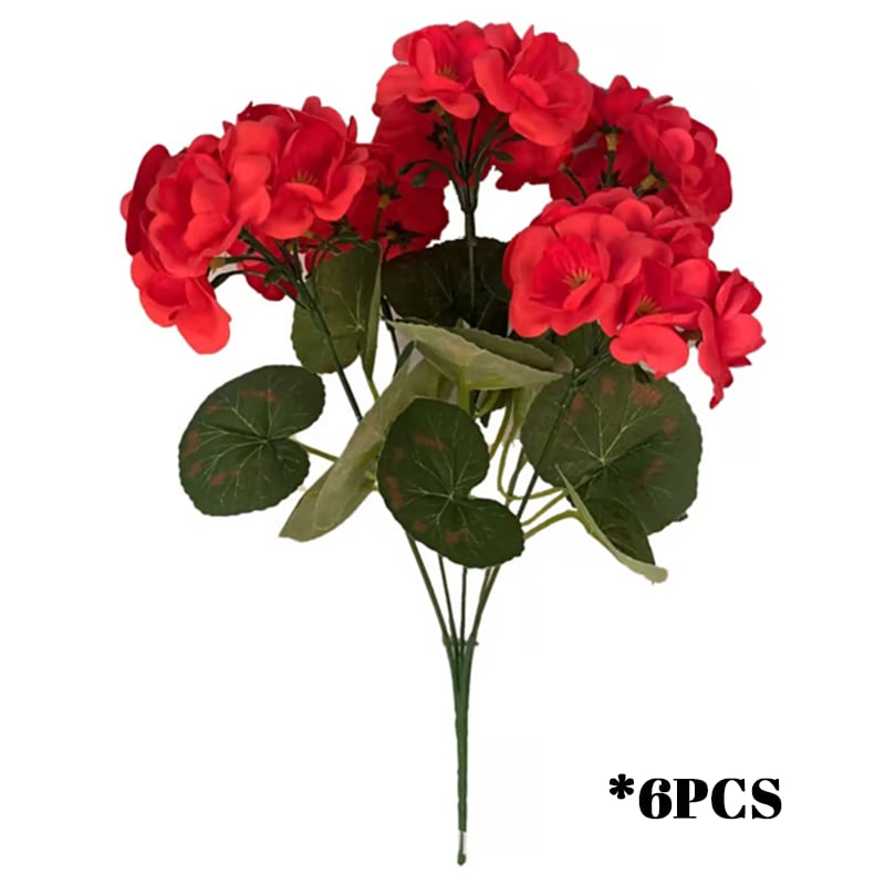 🌸 Lush, UV-Resistant Artificial Geraniums – Real Look, No Maintenance! 🌞🏡