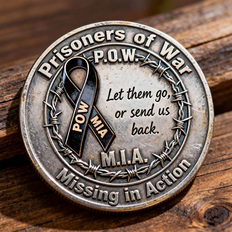 POW ✦ MIA Battlefield Cross Memorial Coin – “You Are Not Forgotten”