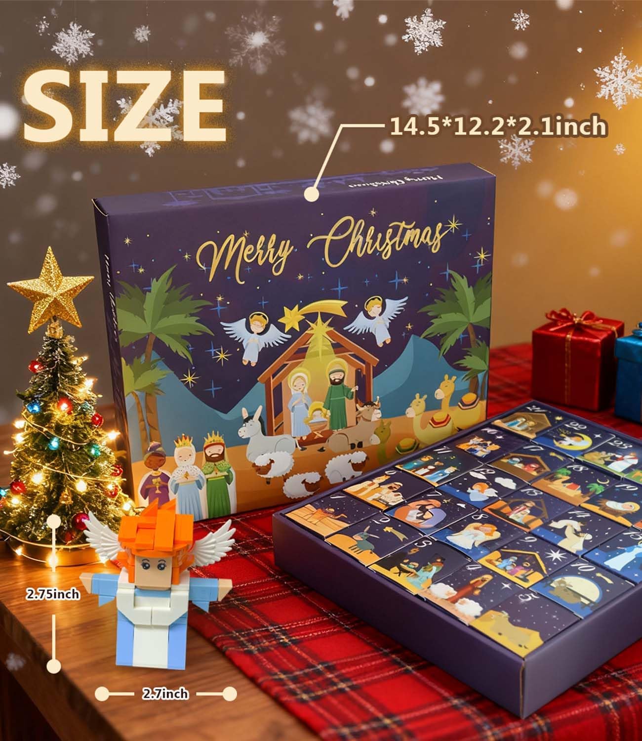 Nativity Advent Calendar 2025 - Jesus Birth Scene Building Set