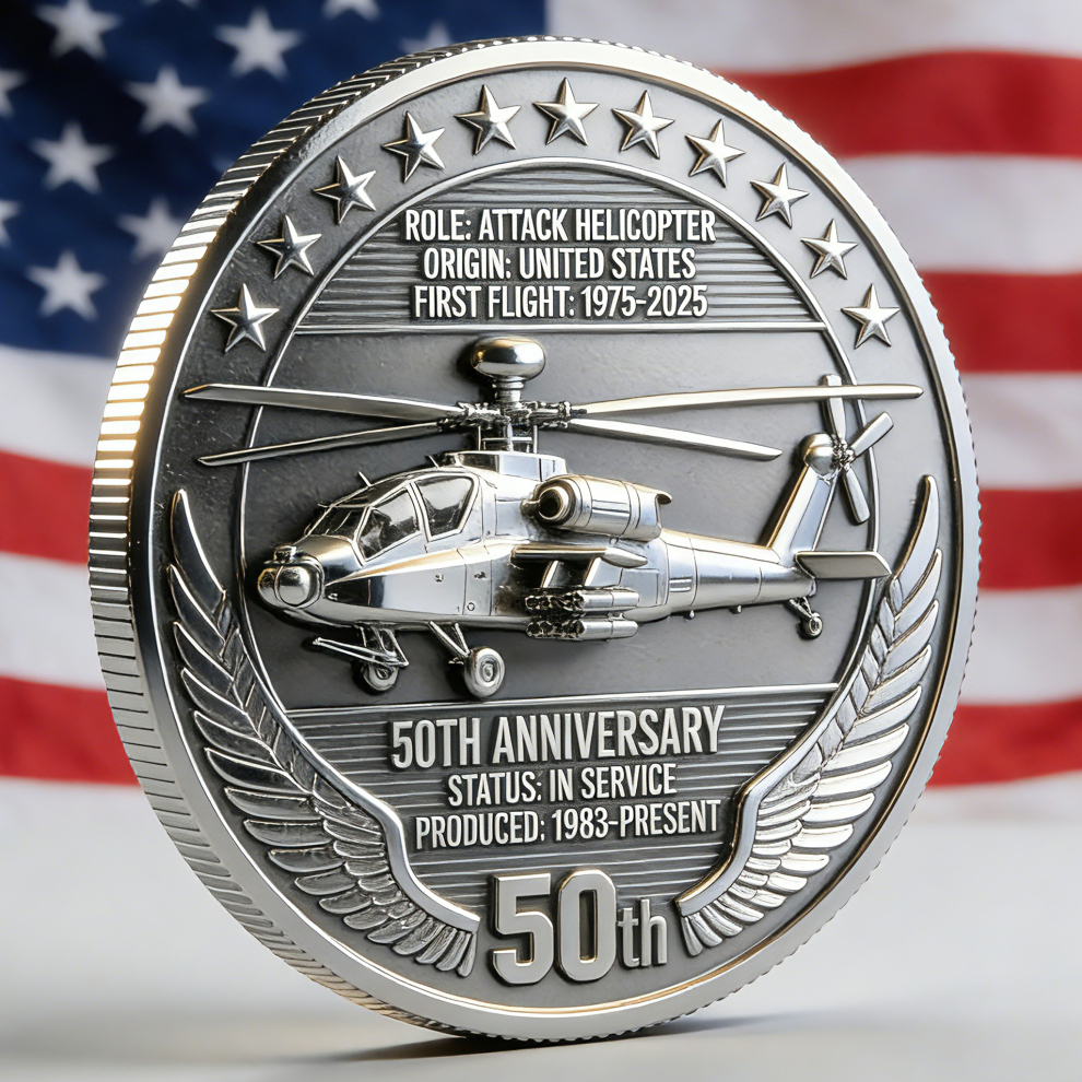 🏆Flash Sale 60% OFF - 🚁AH-64 Apache 50th Anniversary Commemorative Coin (1975–2025)