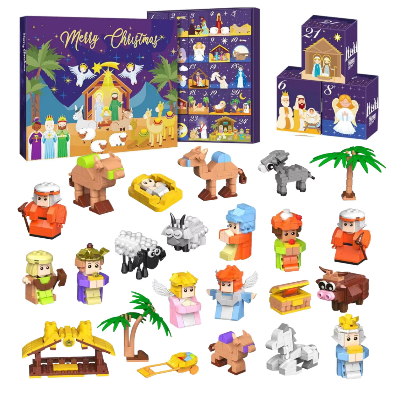 Nativity Advent Calendar 2025 - Jesus Birth Scene Building Set