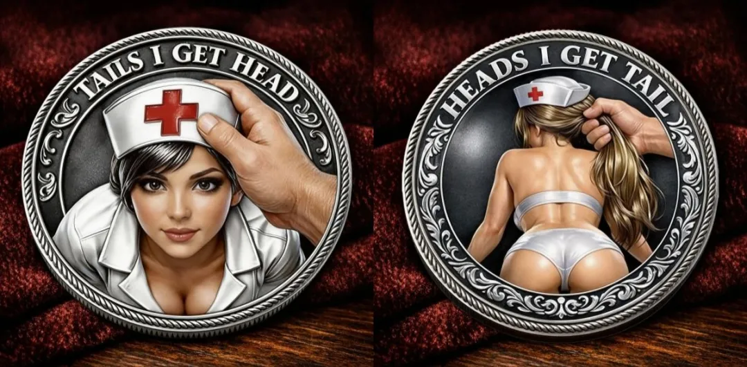 🌹Early Valentine Sale 60% OFF -❤️FUNNY NURSE HEAD AND TAIL DECISION COIN