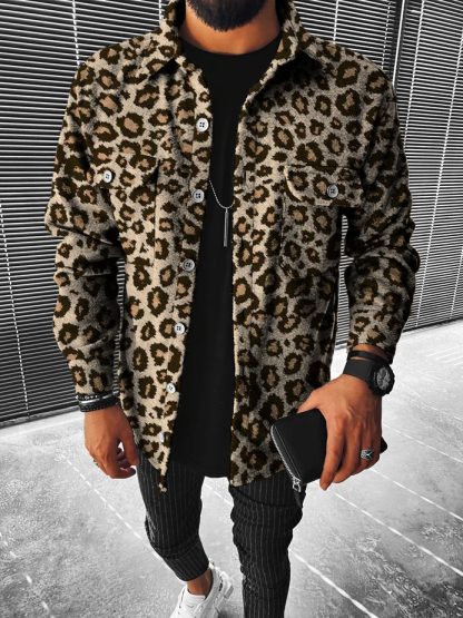 Leopard Print Woolen Coat