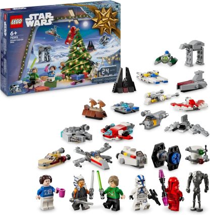 LEGO Star Wars Advent Calendar 2024 for Kids, 18 Collectible Mini Build Toys