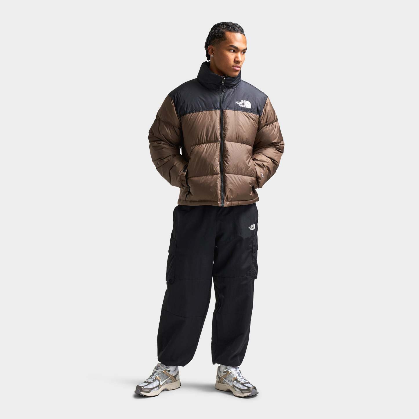 Thttge Norttgth Fattgce 1996 Retro Nuptse Jacket Smokey Brown / TNF Black