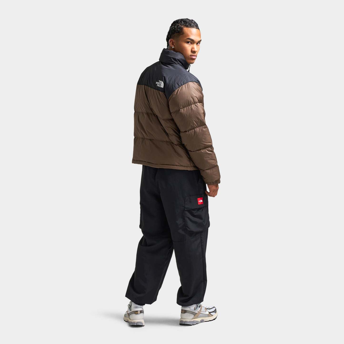 Thttge Norttgth Fattgce 1996 Retro Nuptse Jacket Smokey Brown / TNF Black