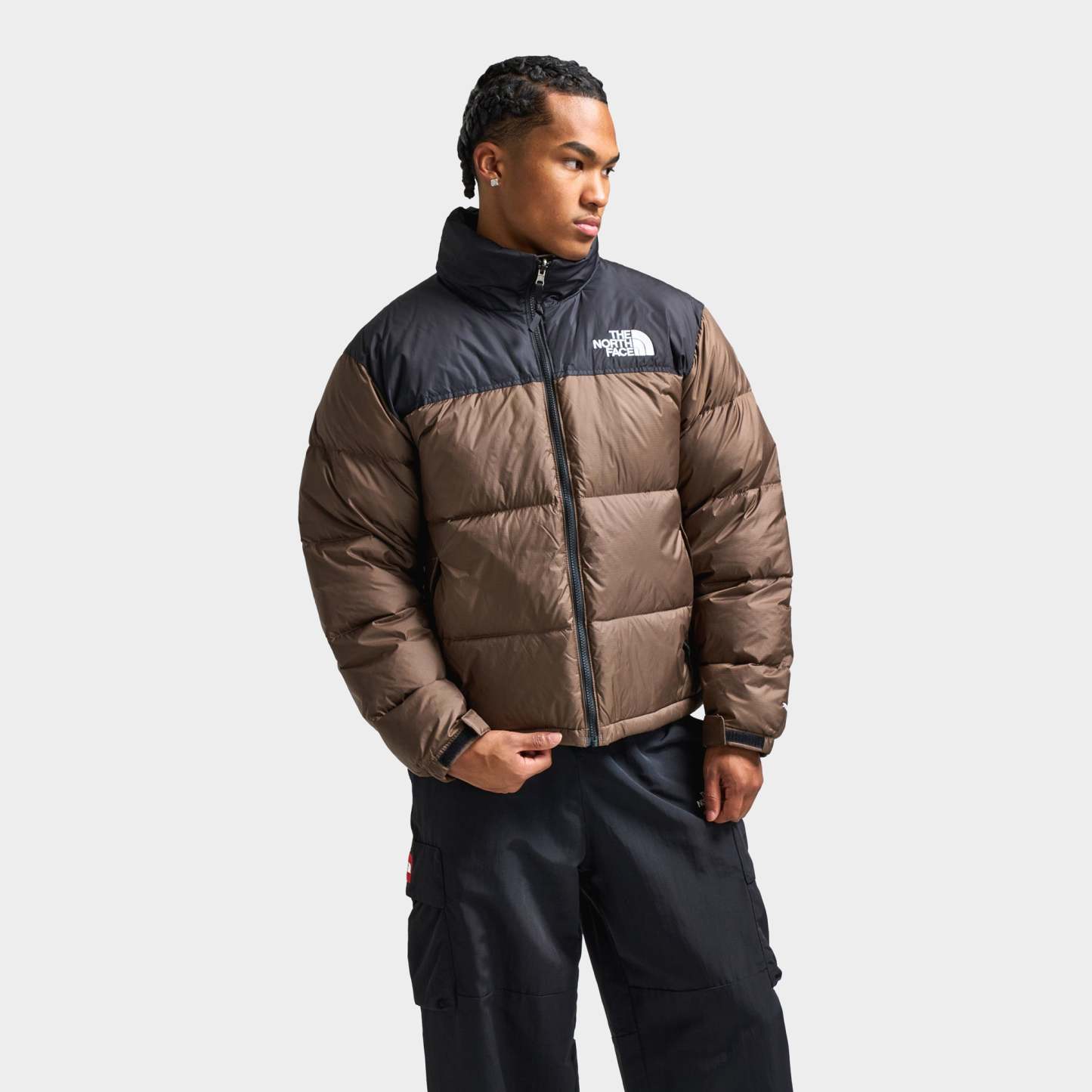Thttge Norttgth Fattgce 1996 Retro Nuptse Jacket Smokey Brown / TNF Black