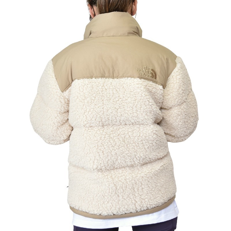 THttgE NORttgTH FAttgCE High Pile 600 Fill Recycled Waterfowl Down Nuptse Jacket 'Gardenia White Gravel'