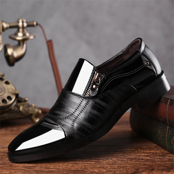 Men's leather shoes with height-enhancing inner business formal shoes for dads