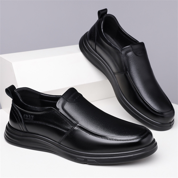Men's leather non-slip padded slip-on loafers