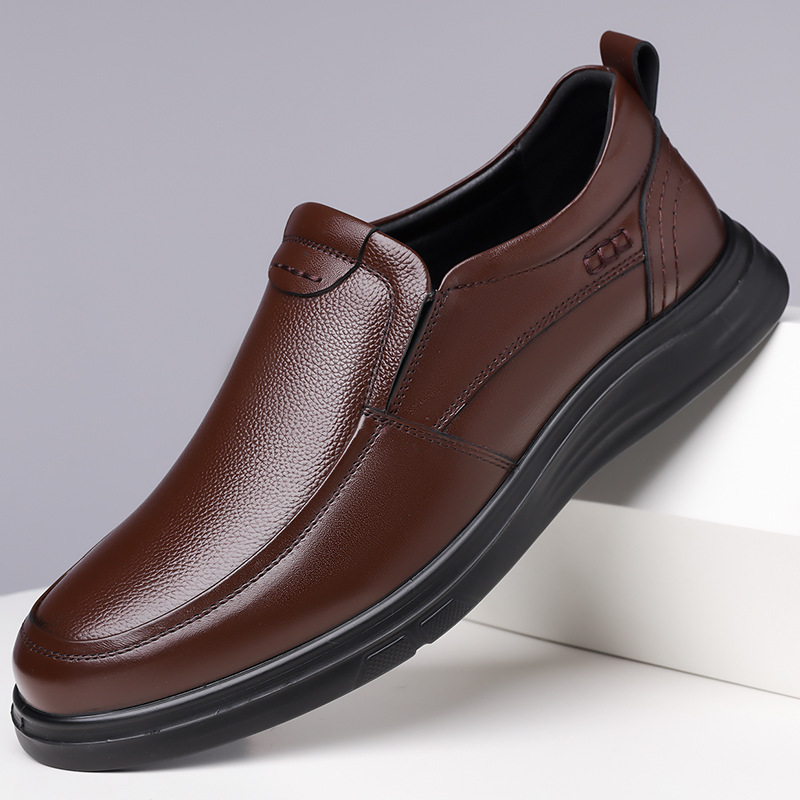 Men's leather non-slip padded slip-on loafers