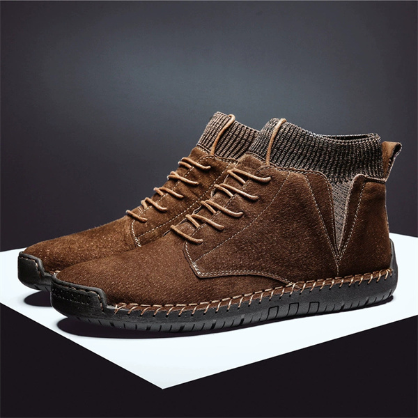 Fashionable men's high-top cotton casual handmade shoes