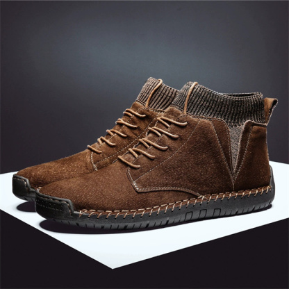 Fashionable men's high-top cotton casual handmade shoes