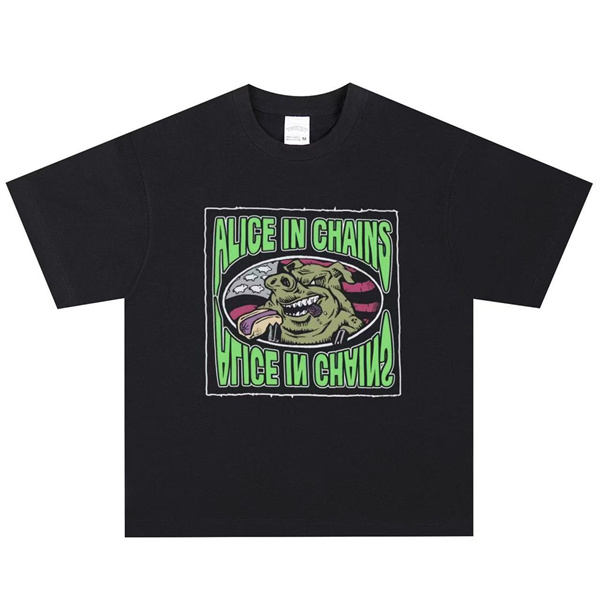 🔥Alice in Chains Retro Pig God Logo Heavyweight Short-Sleeve T-Shirt