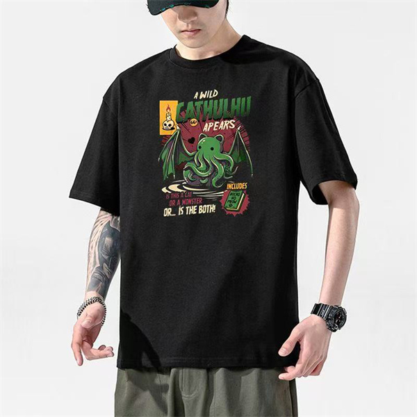 [Cthulhu Mythos × Cute Contrast] Cathulhu Cat Cthulhu Fun Cartoon Style Short-Sleeve T-Shirt