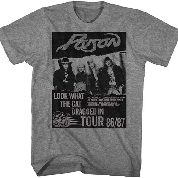 Poison Band Retro Tour Poster Short-Sleeve