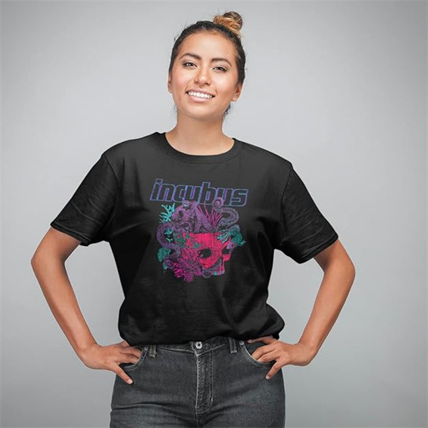 Subnautica Incubus Rock Skull Octopus Print T-Shirt