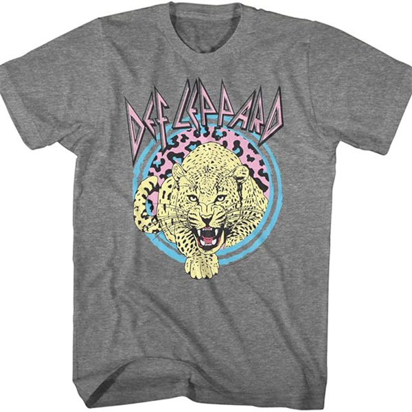 Def Leppard Band | Retro Cheetah Print T-shirt |
