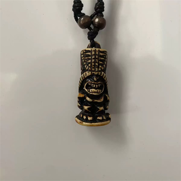Tiki Resin Protection Amulet  Handmade Vintage Jewelry